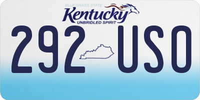 KY license plate 292USO