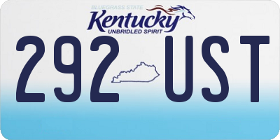 KY license plate 292UST