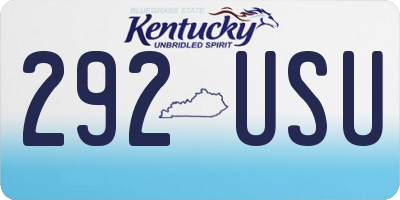 KY license plate 292USU
