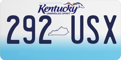 KY license plate 292USX