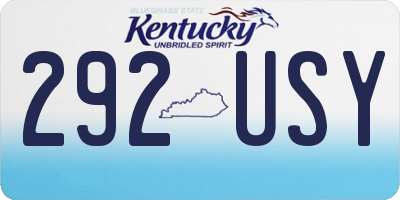KY license plate 292USY