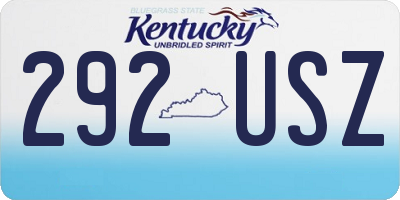 KY license plate 292USZ