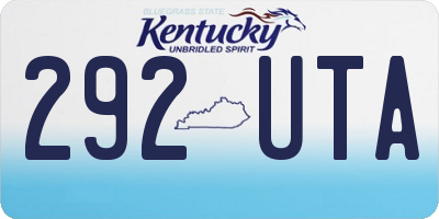 KY license plate 292UTA