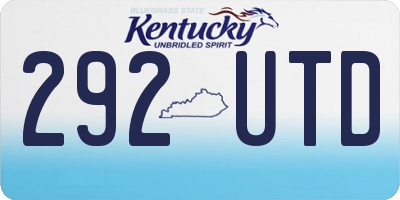 KY license plate 292UTD