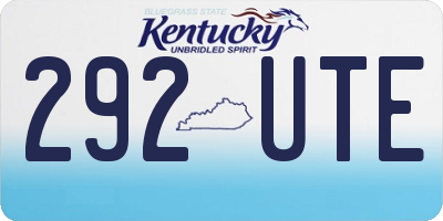 KY license plate 292UTE