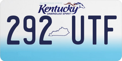 KY license plate 292UTF