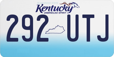 KY license plate 292UTJ