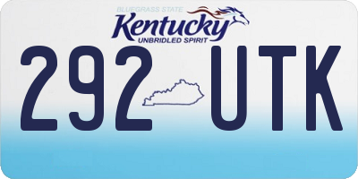 KY license plate 292UTK