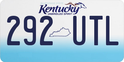 KY license plate 292UTL