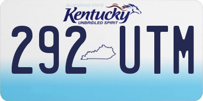 KY license plate 292UTM