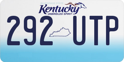 KY license plate 292UTP
