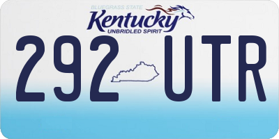 KY license plate 292UTR