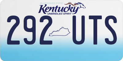 KY license plate 292UTS