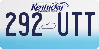 KY license plate 292UTT