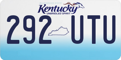 KY license plate 292UTU
