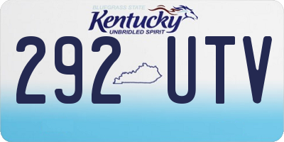 KY license plate 292UTV