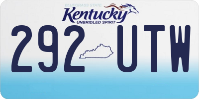KY license plate 292UTW