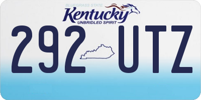 KY license plate 292UTZ