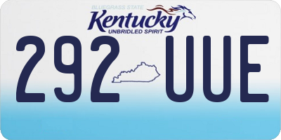 KY license plate 292UUE