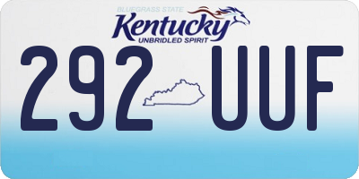KY license plate 292UUF