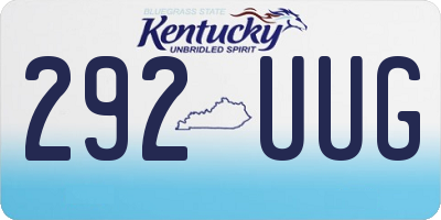 KY license plate 292UUG