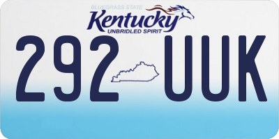 KY license plate 292UUK