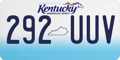 KY license plate 292UUV