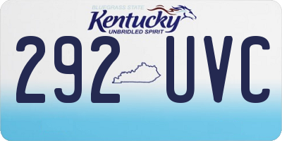KY license plate 292UVC