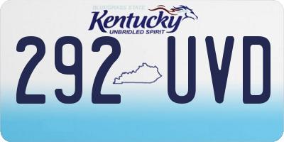 KY license plate 292UVD