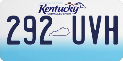 KY license plate 292UVH