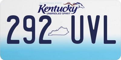 KY license plate 292UVL