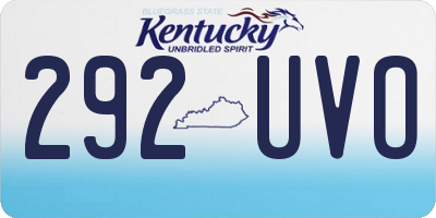 KY license plate 292UVO