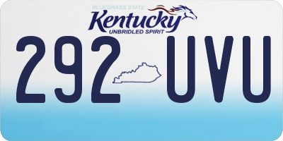 KY license plate 292UVU