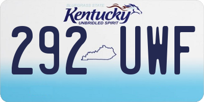 KY license plate 292UWF