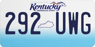 KY license plate 292UWG