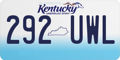 KY license plate 292UWL