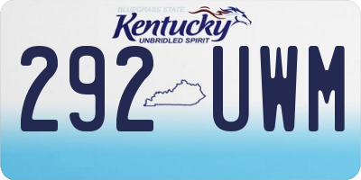 KY license plate 292UWM