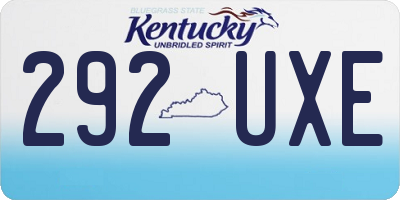 KY license plate 292UXE