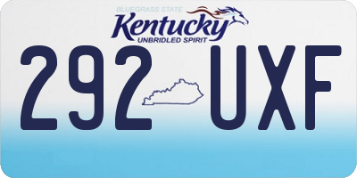 KY license plate 292UXF