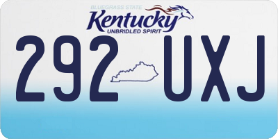 KY license plate 292UXJ