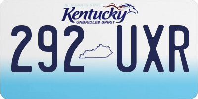 KY license plate 292UXR