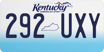 KY license plate 292UXY