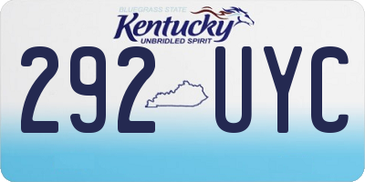 KY license plate 292UYC