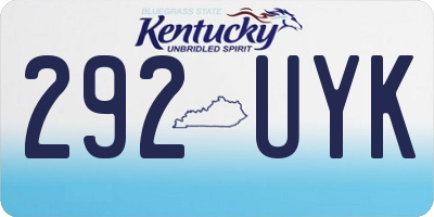 KY license plate 292UYK