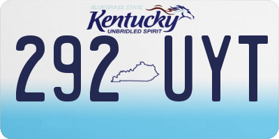 KY license plate 292UYT