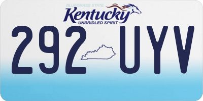 KY license plate 292UYV