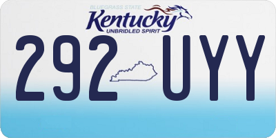KY license plate 292UYY