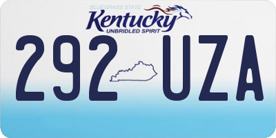 KY license plate 292UZA
