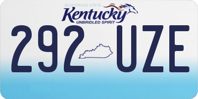 KY license plate 292UZE