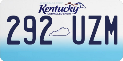 KY license plate 292UZM